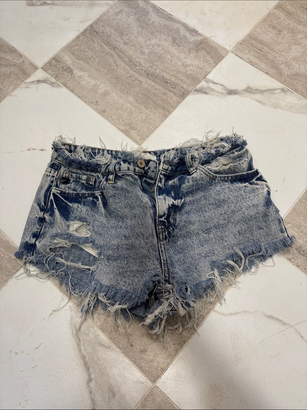 KanCan Light Blue Distressed Denim Cutoff Shorts